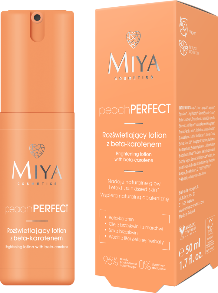 MIYA COSMETICS, peachPERFECT, lotion do twarzy, rozświetlający, 50 ml