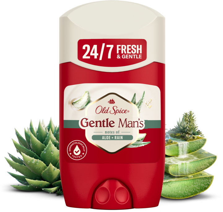 OLD SPICE, Gentle Man's, dezodorant w sztyfcie, dla mężczyzn, 24h, Aloe + Rain, 50 ml
