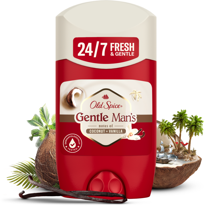 OLD SPICE, Gentle Man's, dezodorant w sztyfcie dla mężczyzn, Coconut Vanilla, 50 ml