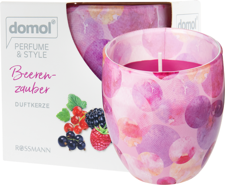 DOMOL, Perfume & Style, świeca zapachowa, Owoce Leśne, 150 g