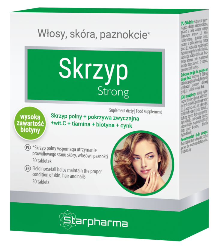 STARPHARMA SKRZYPSTRONG, tabletki, Włosy, skóra, paznokcie, suplement diety, 30 szt.