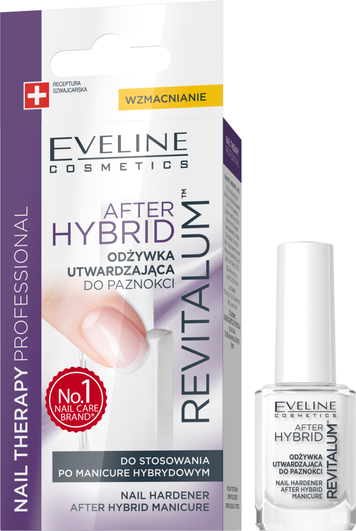 EVELINE COSMETICS, Nail Therapy Professional Revitalum After Hybrid, odżywka-terapia do paznokci, utwardzająca, 12 ml