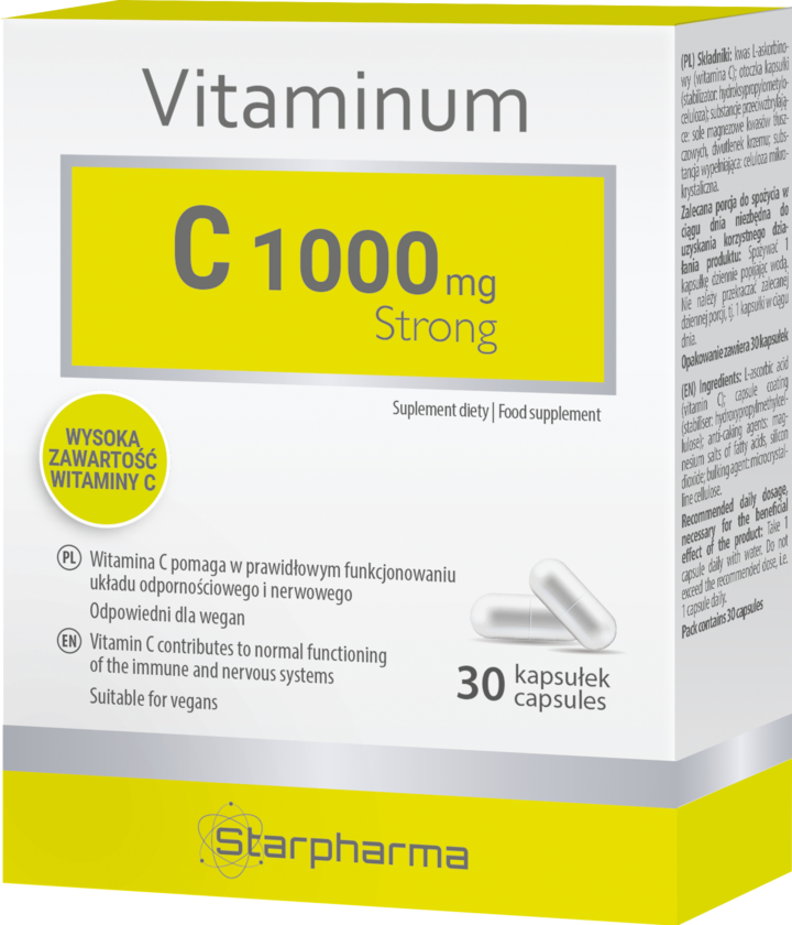 STARPHARMA VITAMINUM, kapsułki, Witamina C 1000 mg Strong, suplement diety, 30 szt.