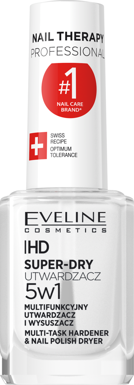EVELINE COSMETICS, Nail Therapy Professional Super-Dry, utwardzacz do paznokci, multifunkcyjny, 5w1, 12 ml