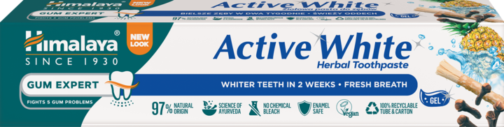 HIMALAYA, Gum Expert Active White, pasta do zębów, wybielająca, ziołowa, 75 ml
