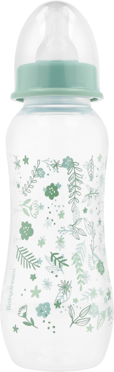 BABYDREAM, butelka z silikonowym smoczkiem, 0m+, poj. 240 ml, różne rodzaje, 1 szt.