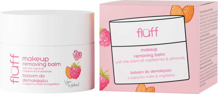 FLUFF, Superfood, balsam do demakijażu, o zapachu malin i migdałów, 50 ml