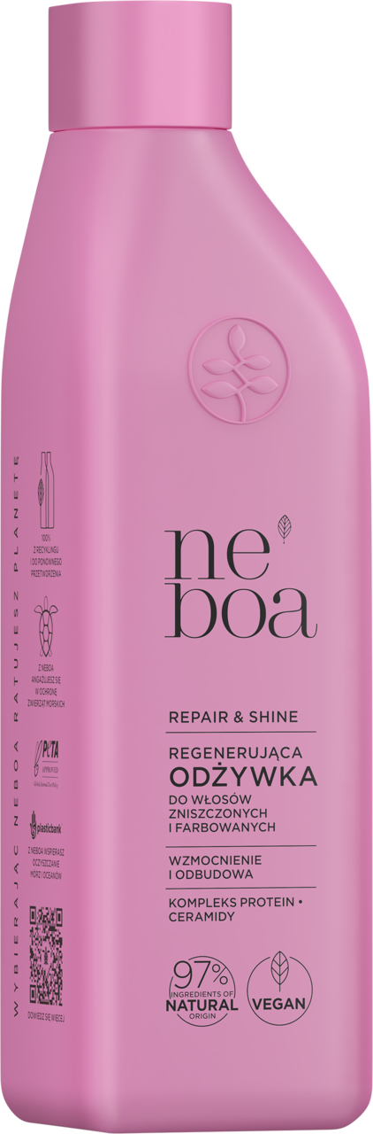 NEBOA, Repair & Shine, odżywka do włosów zniszczonych i farbowanych, regenerująca, wzmocnienie i odbudowa, 300 ml