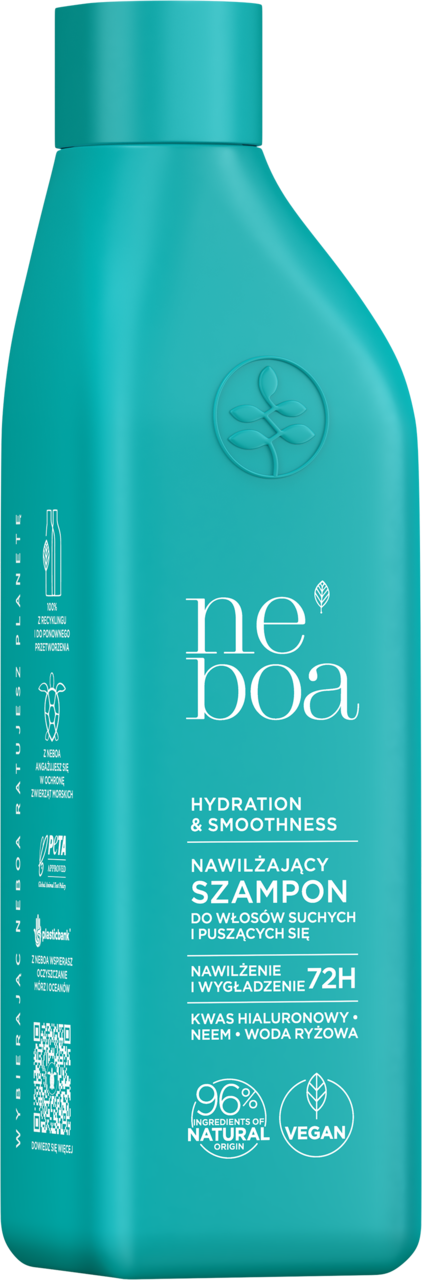NEBOA, Hydration & Smoothness, szampon do włosów suchych i puszących się, nawilżenie i wygładzenie, 300 ml