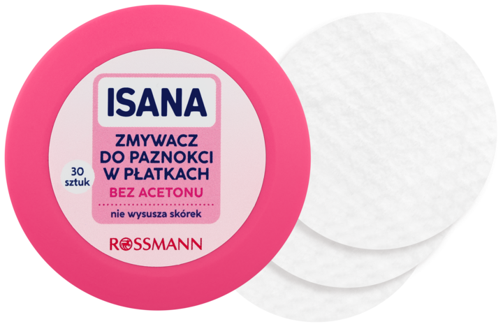 ISANA, zmywacz do paznokci w płatkach, 30 szt.