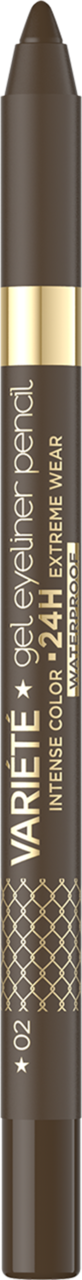 EVELINE COSMETICS, Variété, kredka do oczu, wodoodporna, żelowa, nr 02 Brown, 1 szt.