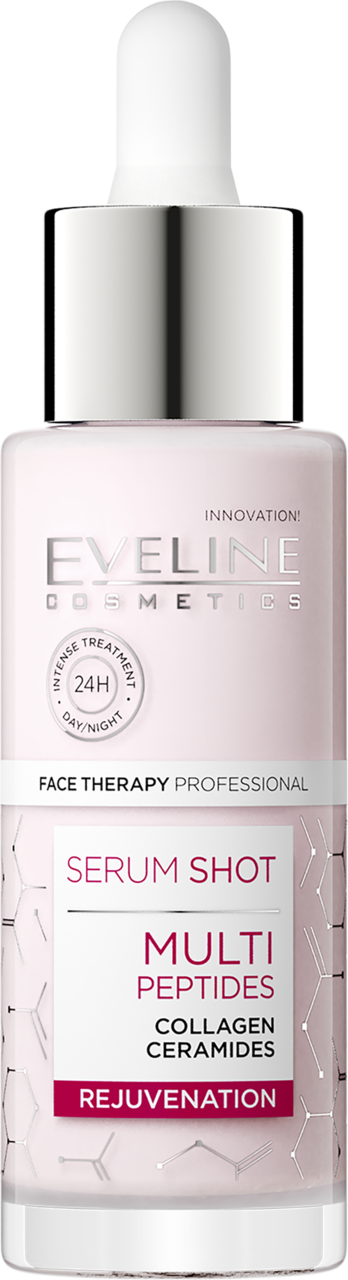 EVELINE COSMETICS, Face Therapy Professional Serum Shot, serum do twarzy, kuracja odmładzająca, Multipeptydy, 30 ml