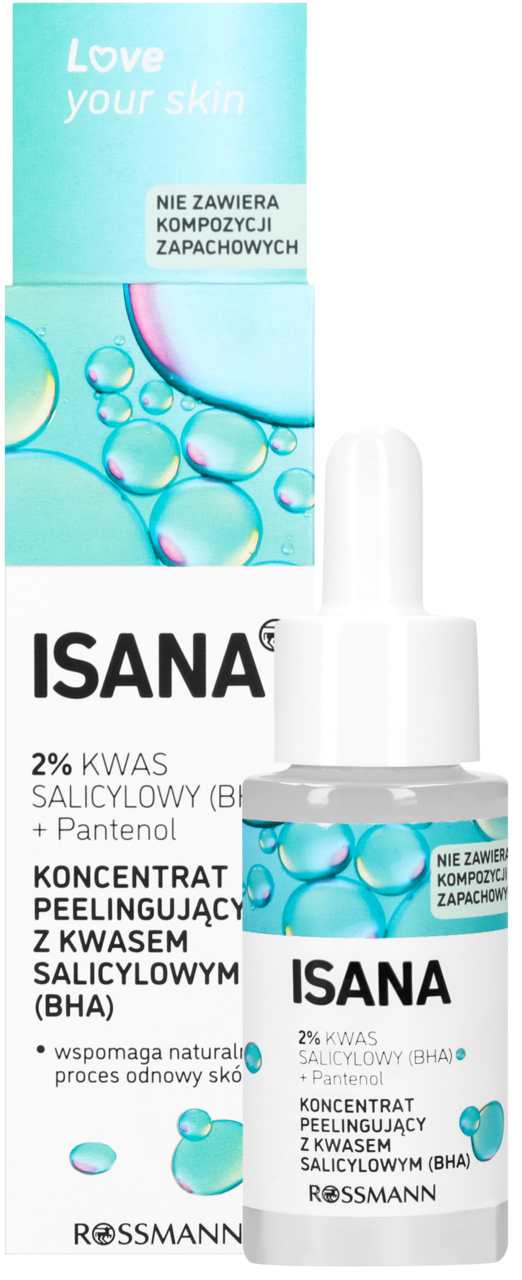 ISANA, Love Your Skin, peeling-koncentrat do twarzy, z kwasem salicylowym, 30 ml