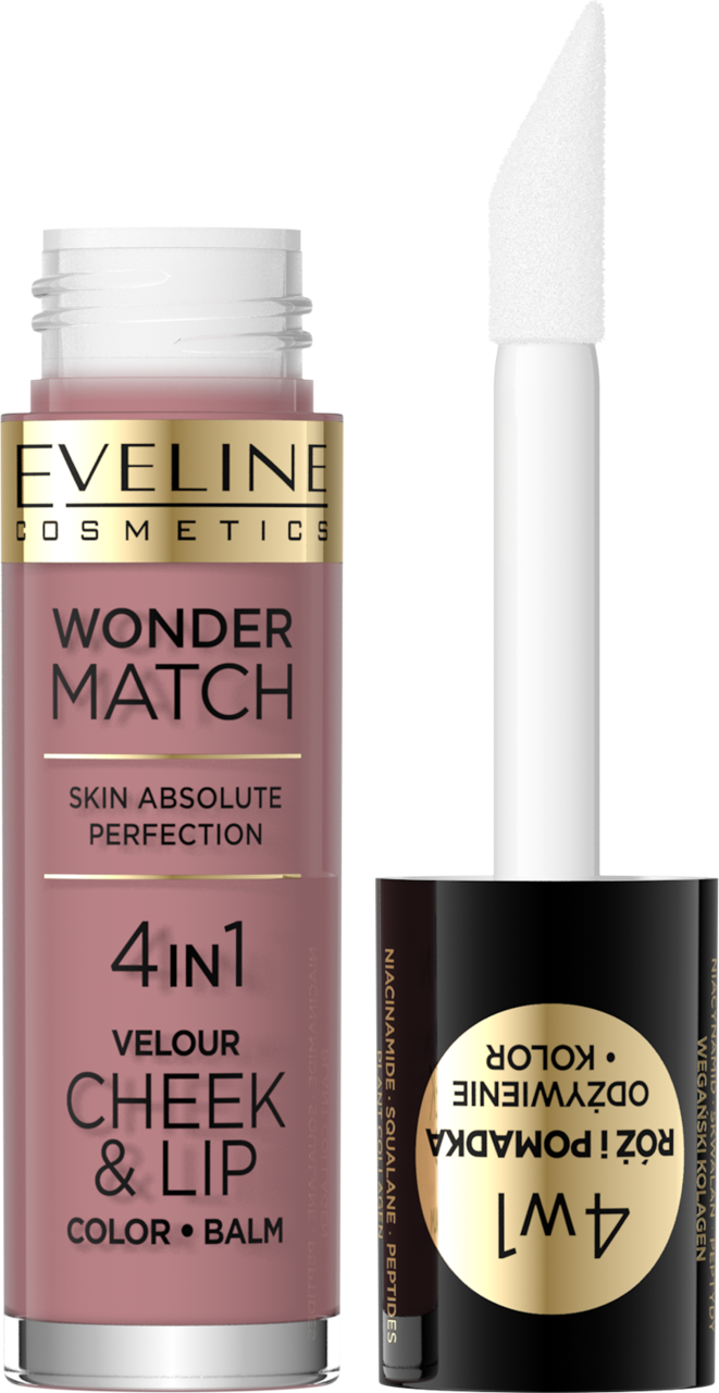 EVELINE COSMETICS, Wonder Match, róż do policzków i pomadka,  4w1, nr 02, 4,5 ml