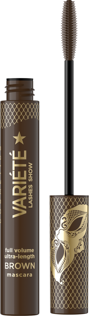 EVELINE COSMETICS, Variété Lashes Show, tusz do rzęs, pogrubiający, wydłużający, Brown, 10 ml