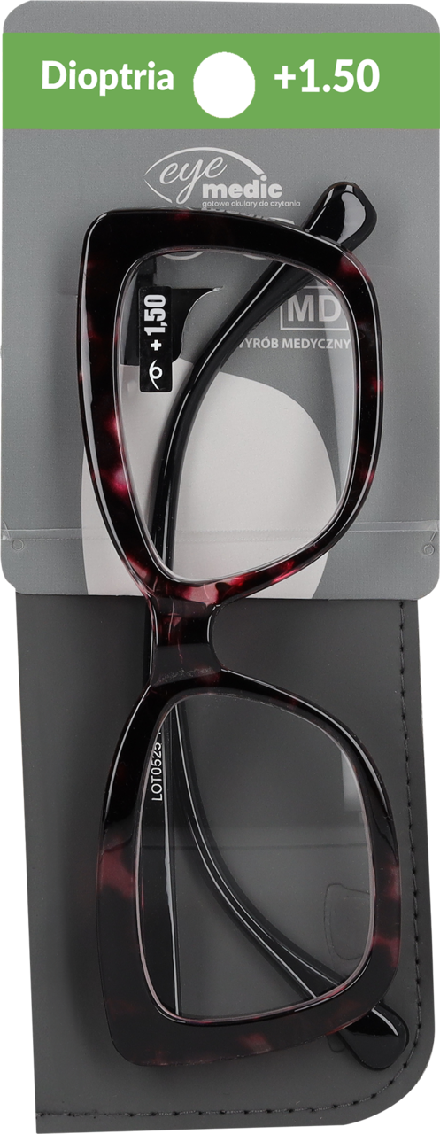 EYEMEDIC, okulary do czytania, w etui, moc +1.50, różne rodzaje, 1 szt.