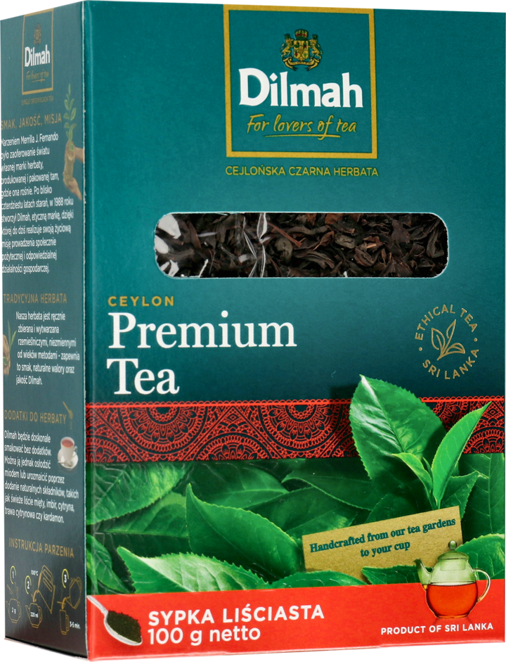 DILMAH, Premium Tea, herbata czarna, Cejlońska, sypka, liściasta, 100 g