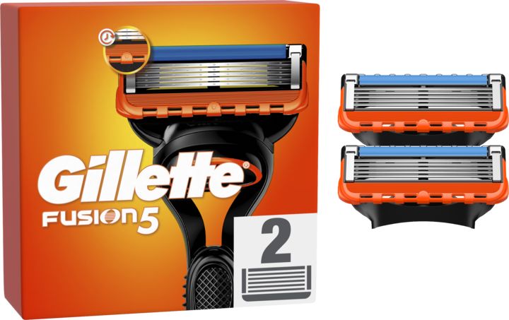 GILLETTE, Fusion 5, wkłady do maszynki do golenia dla mężczyzn, 5 ostrzowe, 2 szt.