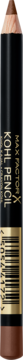 Max Factor Masterpiece Kohl Kajal: brązowa kredka do oczu, pionowo, z widocznym logo i barcode.