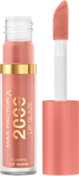 Max Factor 2000 Calorie Lip Glaze błyszczyk powiększający usta Guava Flair w brzoskwiniowym odcieniu z aplikatorem.