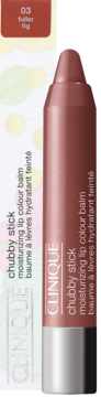 Clinique Chubby Stick Moisturizing Lip Colour Balm 03 Fuller Fig, a fig-colored lip crayon, upright.
