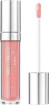 Miss Pupa Gloss 401 Lovely Pink, błyszczyk w przezroczystej tubce z aplikatorem, widok z przodu.