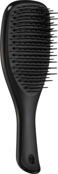 Czarna szczotka Tangle Teezer z rączką, widok z boku, elastyczne ząbki do rozczesywania włosów.