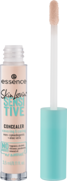 Essence Skin Lovin' Sensitive Concealer, jasny beż, aplikator wysunięty, turkusowa zakrętka.