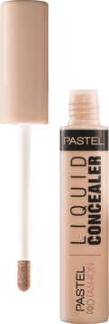 Beżowy korektor w płynie Pastel Liquid Concealer Pro Fashion, otwarty z aplikatorem.