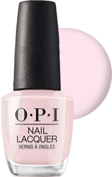 OPI Nail Lacquer NLSH1 Baby Take A Vow, jasnoróżowy lakier do paznokci w butelce, widok z przodu.
