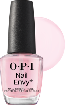 OPI Nail Envy NT223 Pink To Envy, różowa odżywka wzmacniająca paznokcie w szklanej butelce, widok z przodu.