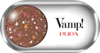 Pupa Vamp! Gems 403 Francy Brown: metaliczny brązowy cień do powiek z kolorowym brokatem w srebrnym etui.