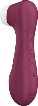 Satisfyer Pro 2 Generation 3, masażer w kolorze głębokiego różu, z białą końcówką, widok z boku.