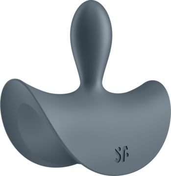 Szary wibrujący korek analny Satisfyer Booty Absolute Beginners 2 o ergonomicznym kształcie z dużą, stabilną podstawą.
