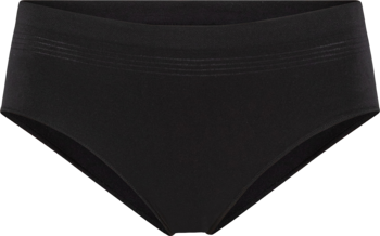 Czarne, bezszwowe figi damskie culotte Pompea Seamless, gładka mikrofibra, wysoki stan, widok z przodu.