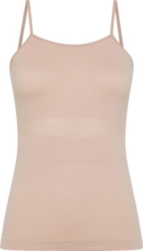 Cielista podkoszulka Pompea Seamless z mikrofibry, z cienkimi ramiączkami i prążkowaną strefą, widok z przodu.
