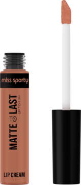 Otwarta trwała pomadka w płynie Miss Sporty Matte To Last 16h w odcieniu Mocha, z aplikatorem.