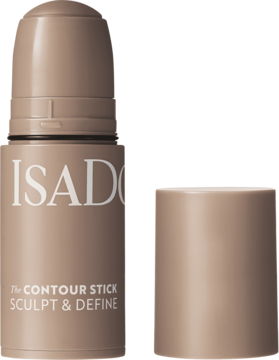 IsaDora kremowy bronzer w sztyfcie Cool Beige, matowe opakowanie, widok z przodu ze zdjętą zakrętką.