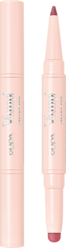 Pupa Milano Vamp! Creamy Duo Vintage Rose, 2w1 konturówka i pomadka. Dwa opakowania, jedno otwarte, ukazujące końcówki.