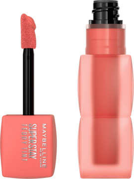 Maybelline Super Stay Teddy Tint Baby Tee. Pomarańczowy matowy tint do ust z wysuniętym aplikatorem.