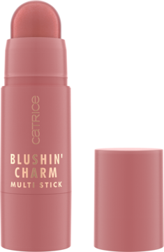 Catrice Blushing Charm Multi Stick, różowy, z otwartą nakrętką, do policzków i ust.