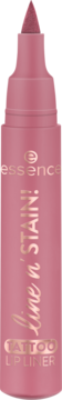 Różowa konturówka Essence Line N' Stain Tatoo Lip Liner Nude-Pink, z odkrytym aplikatorem, pionowo.
