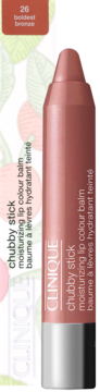 Clinique Chubby Stick 26 Boldiest Bronze nawilżający balsam do ust, brązowy, widok z przodu.