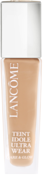 Pielęgnujący podkład Lancôme Teint Idole Ultra Wear Care & Glow w szklanej butelce, widok z przodu.