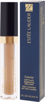 Estée Lauder Futurist Soft Touch Brightening Skincealer (korektor) w beżowej tubce i granatowym pudełku, widok z przodu.