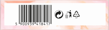 Tył opakowania masażera Ewa Schmitt, kod kreskowy 5900939418417 i symbole recyklingu: Mobius, Tidyman, PET.