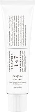 Krem ochronny Dr. Althea 147 Barrier Cream 50ml, biała tuba, ceramidy, kwas hialuronowy, dla skóry wrażliwej, widok z przodu.