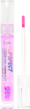 J.Cat Beauty Lipspect Color Changing Lip Oil 'Berry Impressive', różowa tubka i aplikator z jasnoróżową końcówką.