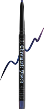 Automatyczna kredka Chromatic Shock 24/7 Eyeliner w kolorze Sapphire Wisdom, z metalicznym niebieskim sztyftem i błyszczącą kreską.