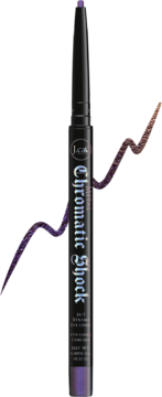 Fioletowa kredka Chromatic Shock Xtreme Eye Liner Mystic Topaz, metaliczny połysk, widok pionowy na czarnym tle.
